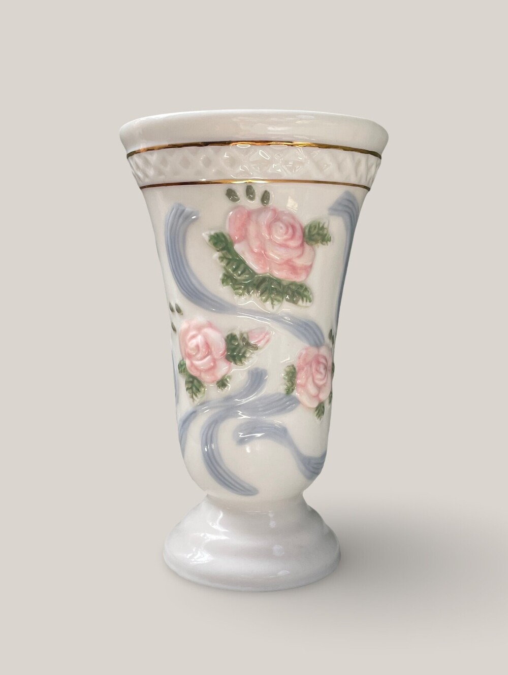 Vintage Princess House Floral Ceramic Vase 6"